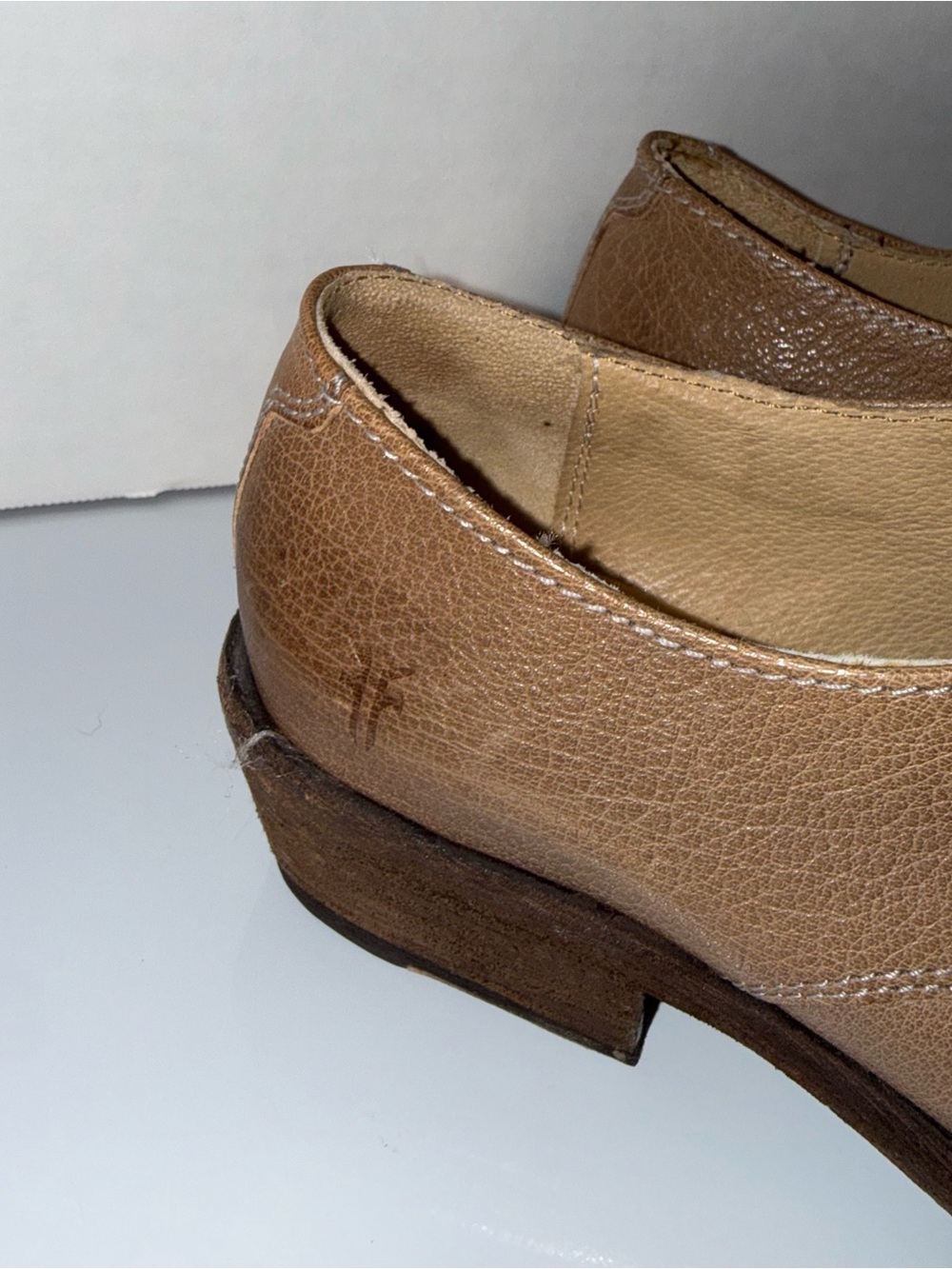 FRYE Carson Oxford leather lace up heeled dark academia bootie’s 7.5 - Picture 3 of 7